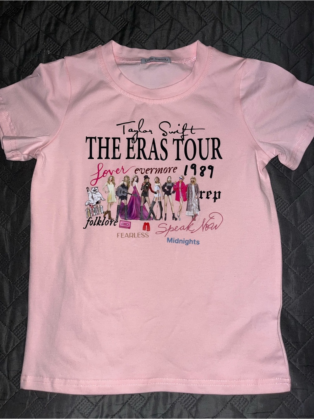 Kids Pink 'The Eras Tour' Graphic Short Sleeve Tee for lil’ Swifties!